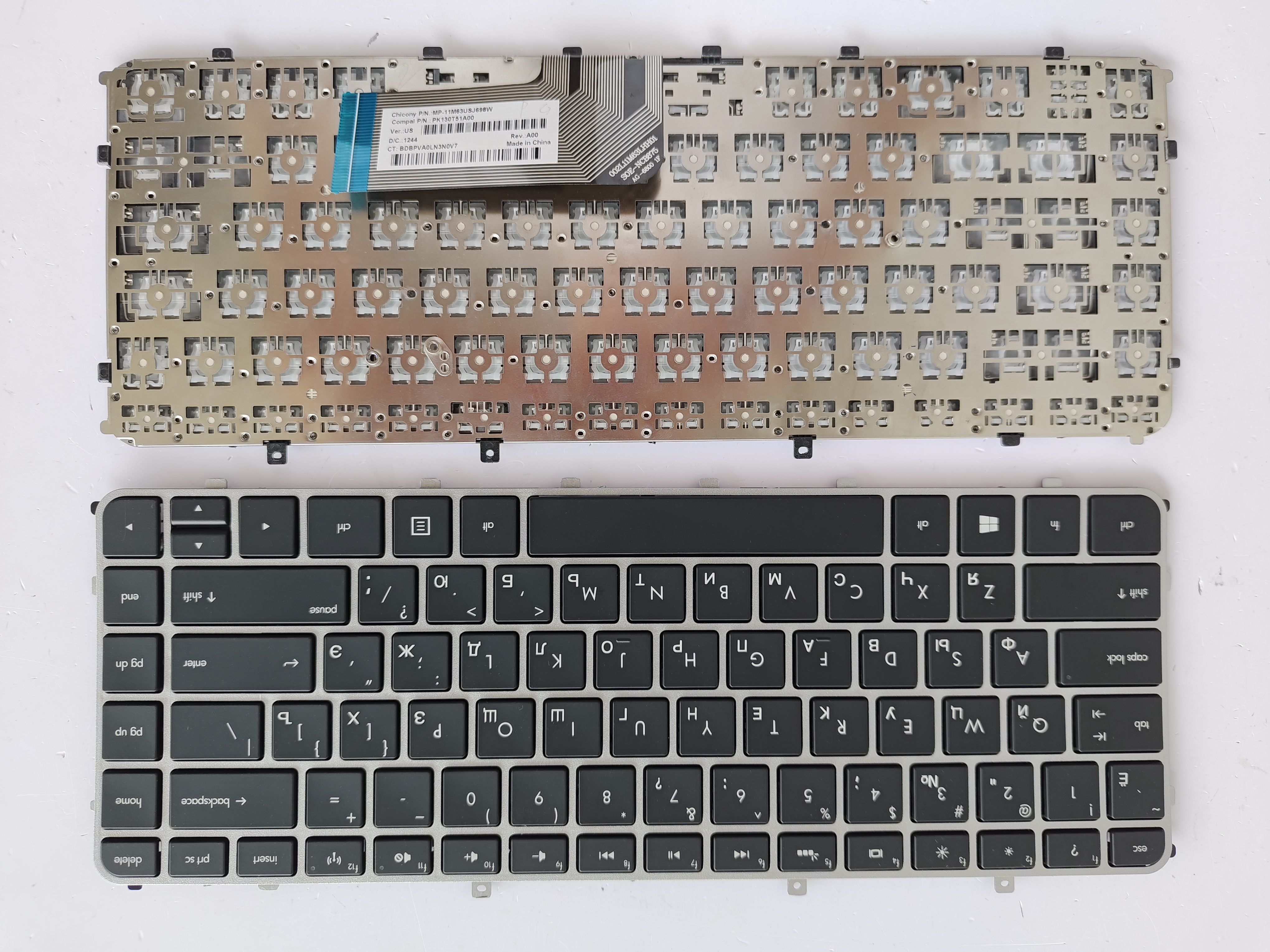 Picture of New Replacement Laptop Keyboard For HP ENVY4/ENVY4-1000/ENVY6/ENVY6-1000/TPN-C102 SILVER FRAME BLACK RU Layout